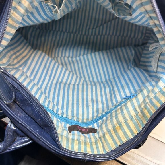 Mark Women’s Large Navy Faux Leather Tote Bag with Front Zip Pockets - Picture 11 of 14